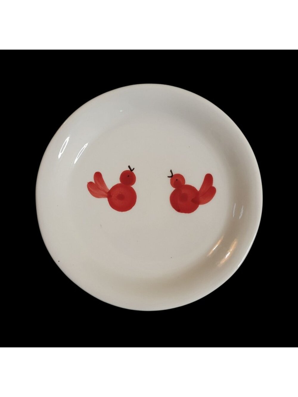 Vietri Old Saint Nick 'Ti Penso' Red Bird Plate - Hand-Painted Italy - 6.5"